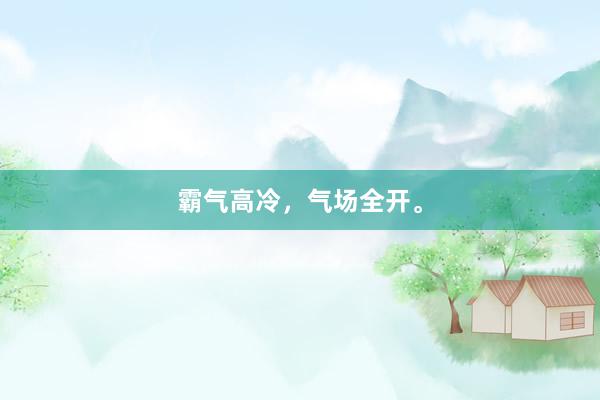 霸气高冷，气场全开。